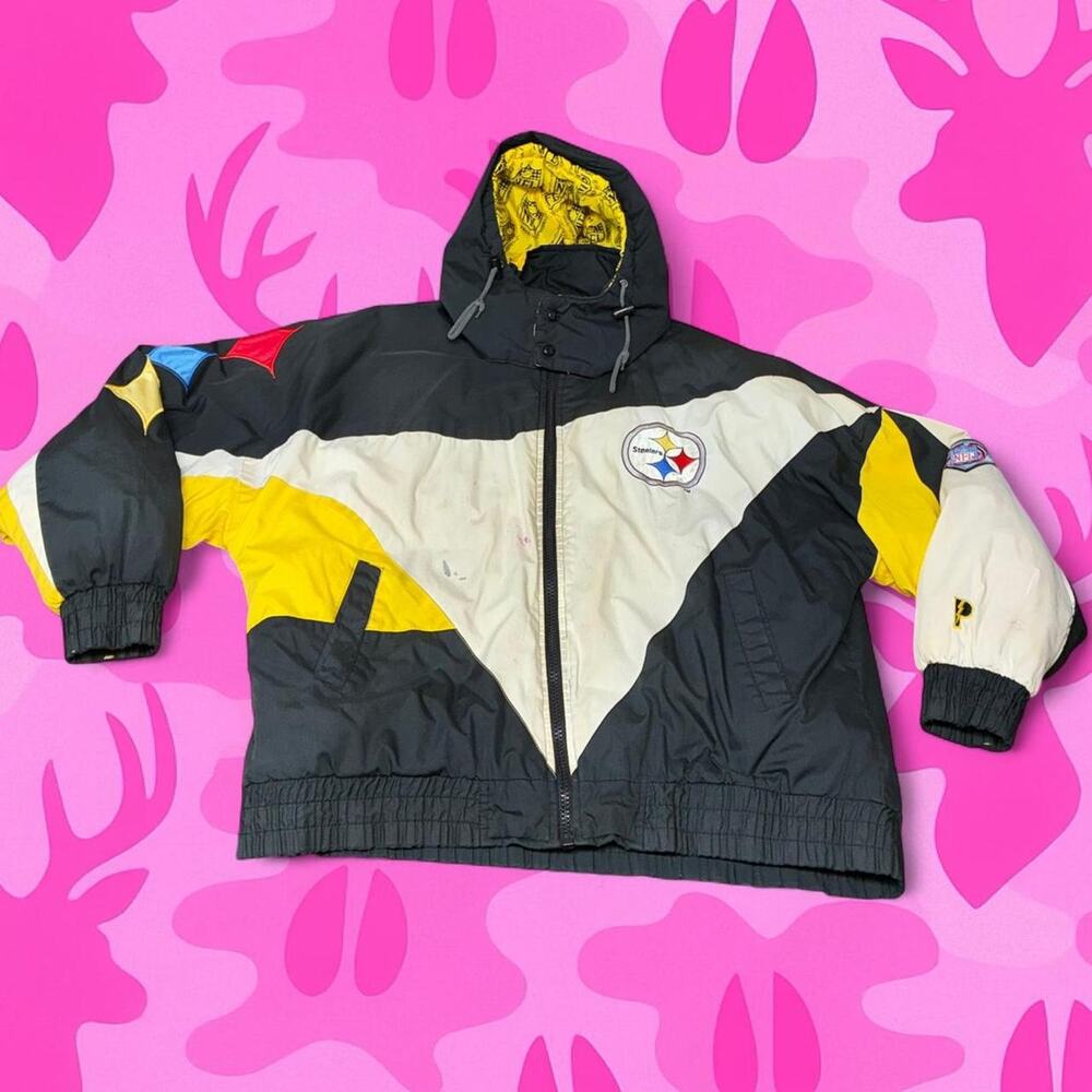 Vintage 90s Pro Player Pittsburgh Steelers Puffer Jacketn XL